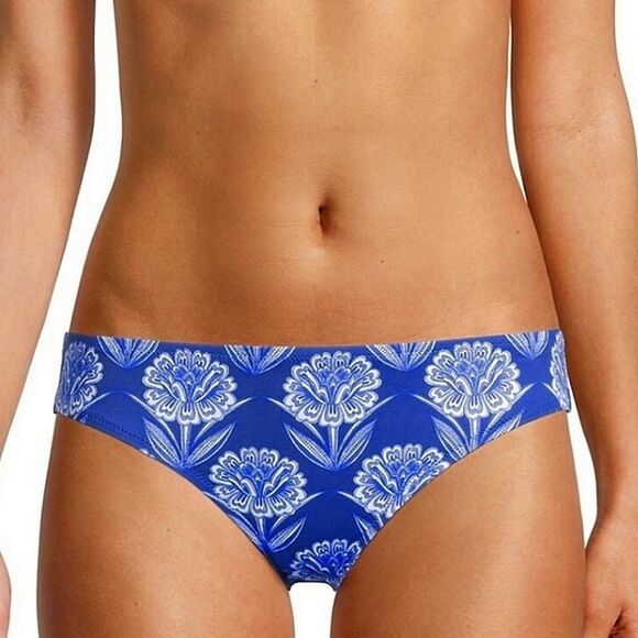 Johnny Was Taina Hipster Bikini Bottom Swimwear Blue Floral size Xlarge - Picture 1 of 10